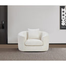 Meridian Penelope Cream Chenille Fabric Chair IMAGE 2