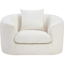 Meridian Penelope Cream Chenille Fabric Chair IMAGE 3