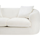 Meridian Penelope Cream Chenille Fabric Loveseat IMAGE 10