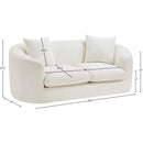 Meridian Penelope Cream Chenille Fabric Loveseat IMAGE 14