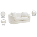 Meridian Penelope Cream Chenille Fabric Loveseat IMAGE 15