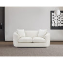Meridian Penelope Cream Chenille Fabric Loveseat IMAGE 2