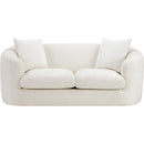 Meridian Penelope Cream Chenille Fabric Loveseat IMAGE 3