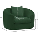 Meridian Penelope Green Chenille Fabric Chair IMAGE 12