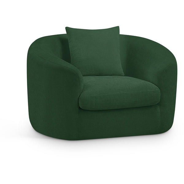 Meridian Penelope Green Chenille Fabric Chair IMAGE 1
