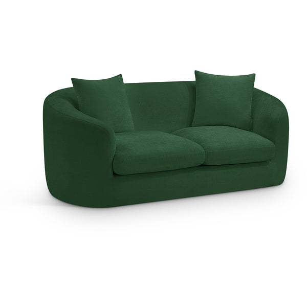 Meridian Penelope Green Chenille Fabric Loveseat IMAGE 1