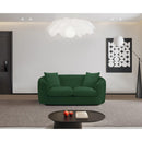 Meridian Penelope Green Chenille Fabric Loveseat IMAGE 2