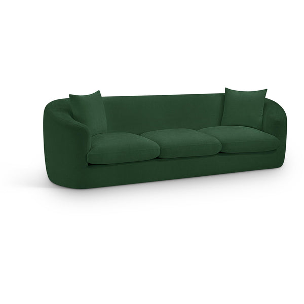 Meridian Penelope Green Chenille Fabric Sofa IMAGE 1