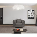 Meridian Penelope Grey Chenille Fabric Chair IMAGE 2