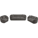 Meridian Penelope Grey Chenille Fabric Loveseat IMAGE 12