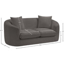 Meridian Penelope Grey Chenille Fabric Loveseat IMAGE 14