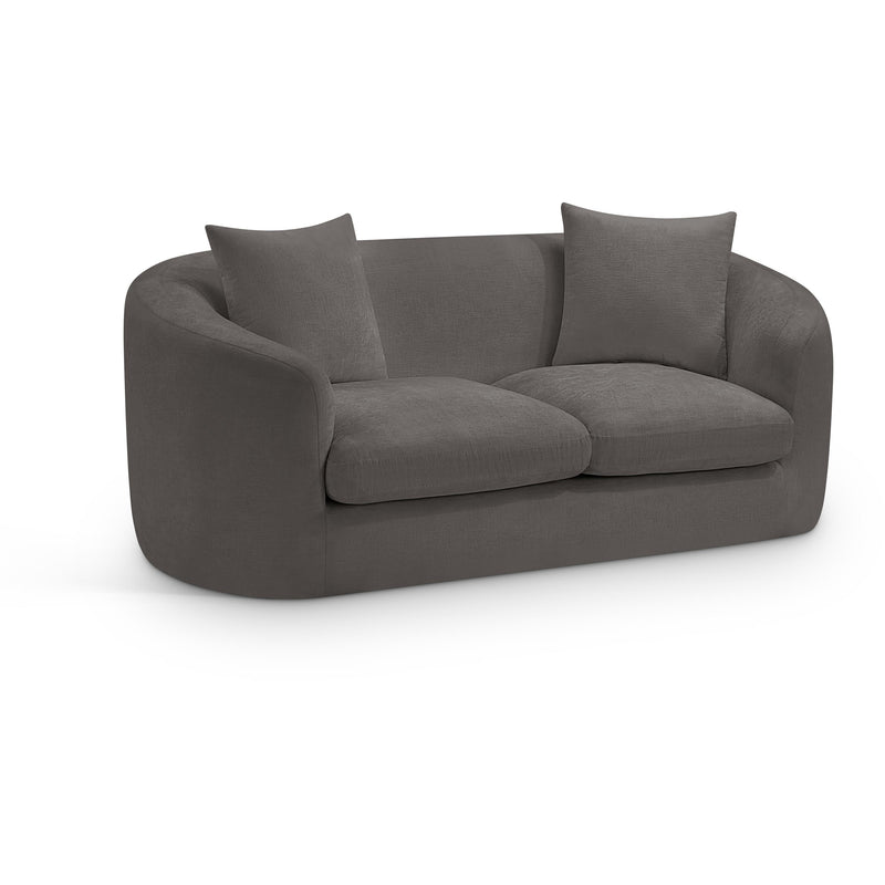 Meridian Penelope Grey Chenille Fabric Loveseat IMAGE 1