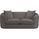 Meridian Penelope Grey Chenille Fabric Loveseat IMAGE 3