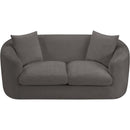 Meridian Penelope Grey Chenille Fabric Loveseat IMAGE 6