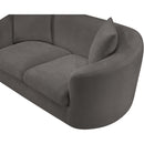 Meridian Penelope Grey Chenille Fabric Loveseat IMAGE 9