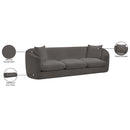 Meridian Penelope Grey Chenille Fabric Sofa IMAGE 15