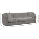  Meridian Penelope 92.5" Grey Chenille Fabric Upholstered Sofa IMAGE 19