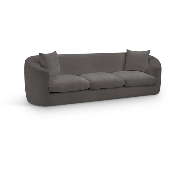 Meridian Penelope Grey Chenille Fabric Sofa IMAGE 1