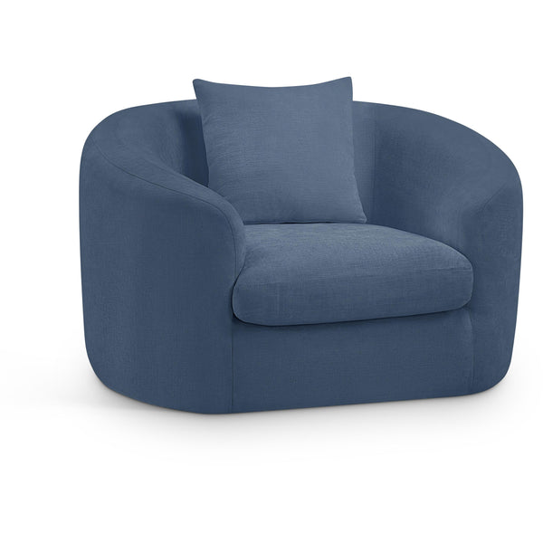 Meridian Penelope Light Blue Chenille Fabric Chair IMAGE 1