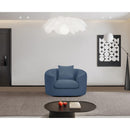 Meridian Penelope Light Blue Chenille Fabric Chair IMAGE 2