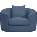 Meridian Penelope Light Blue Chenille Fabric Chair IMAGE 3