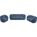 Meridian Penelope Light Blue Chenille Fabric Loveseat IMAGE 12