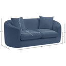 Meridian Penelope Light Blue Chenille Fabric Loveseat IMAGE 14