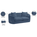 Meridian Penelope Light Blue Chenille Fabric Loveseat IMAGE 15