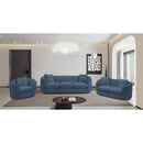 Meridian Penelope Light Blue Chenille Fabric Loveseat IMAGE 16