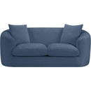 Meridian Penelope Light Blue Chenille Fabric Loveseat IMAGE 3