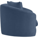 Meridian Penelope Light Blue Chenille Fabric Loveseat IMAGE 4