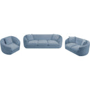  Meridian Penelope 92.5" Light Blue Chenille Fabric Upholstered Sofa IMAGE 17