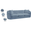  Meridian Penelope 92.5" Light Blue Chenille Fabric Upholstered Sofa IMAGE 20