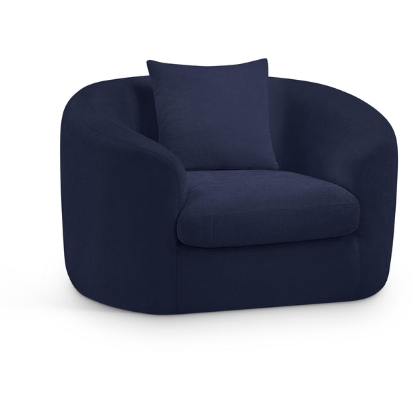 Meridian Penelope Navy Chenille Fabric Chair IMAGE 1