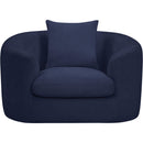 Meridian Penelope Navy Chenille Fabric Chair IMAGE 3