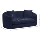 Meridian Penelope Navy Chenille Fabric Loveseat IMAGE 14