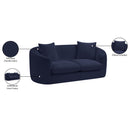 Meridian Penelope Navy Chenille Fabric Loveseat IMAGE 15