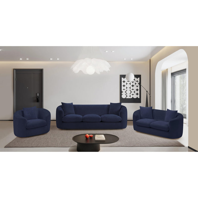 Meridian Penelope Navy Chenille Fabric Loveseat IMAGE 16