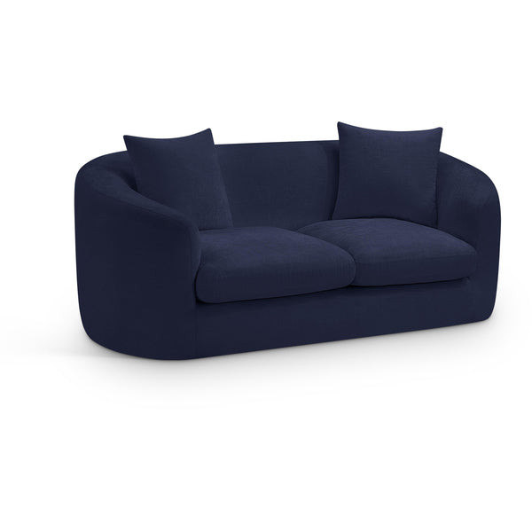 Meridian Penelope Navy Chenille Fabric Loveseat IMAGE 1