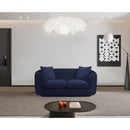 Meridian Penelope Navy Chenille Fabric Loveseat IMAGE 2