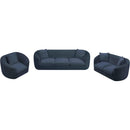  Meridian Penelope 92.5" Navy Chenille Fabric Upholstered Sofa IMAGE 17