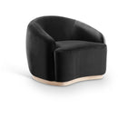  Meridian Gustavo Black Velvet Upholstered Chair IMAGE 1
