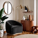  Meridian Gustavo Black Velvet Upholstered Chair IMAGE 2