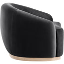  Meridian Gustavo Black Velvet Upholstered Chair IMAGE 3