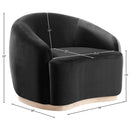  Meridian Gustavo Black Velvet Upholstered Chair IMAGE 7