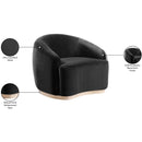  Meridian Gustavo Black Velvet Upholstered Chair IMAGE 8
