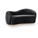  Meridian Gustavo 72.5" Black Velvet Upholstered Loveseat IMAGE 1