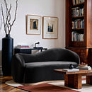  Meridian Gustavo 72.5" Black Velvet Upholstered Loveseat IMAGE 2