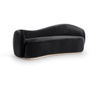  Meridian Gustavo 92.5" Black Velvet Upholstered Sofa IMAGE 1