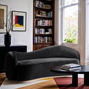  Meridian Gustavo 92.5" Black Velvet Upholstered Sofa IMAGE 2